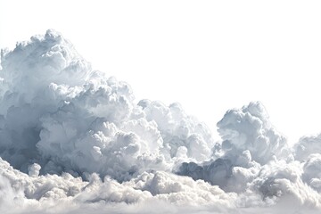 Fluffy clouds against a bright white background (1)