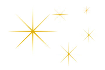 星 Stars - 金色に輝く星のベクター素材
