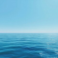 Obraz premium Calm azure ocean meets clear sky