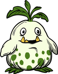 Cartoon Turnip Monster Illustration