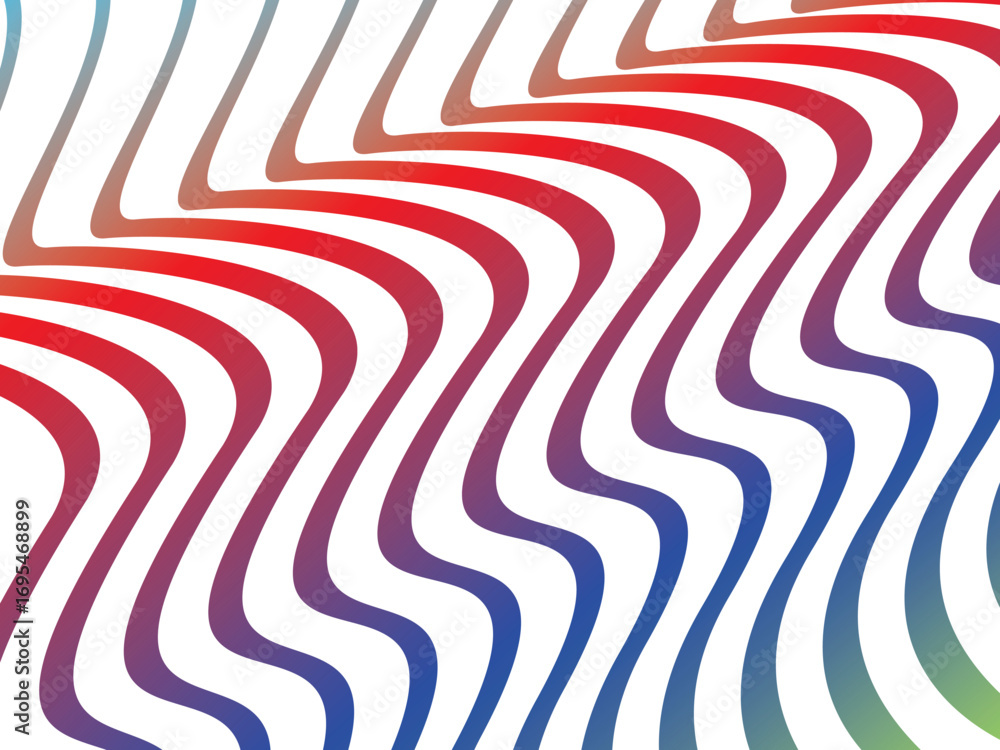 Aufkleber abstract vector white background with colorful dynamic flowing wave pattern, suitable for modern dig