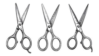 Four pairs of vintage-style scissors