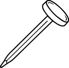 nail tool line art, black outline, vector and illustration