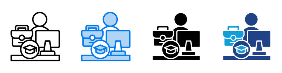 Internship icon set multiple style collection