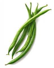 Obraz premium Fresh green beans on white background (8)