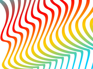 Abstract vector white background with colorful dynamic flowing wave pattern, suitable for modern digital art and design projects.