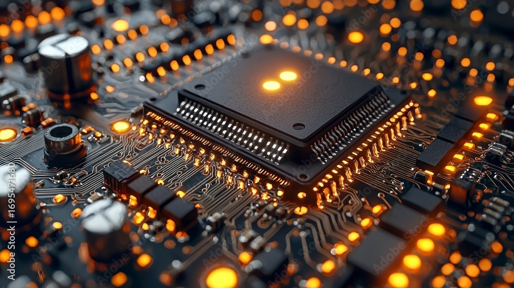 Poster illuminated central processing unit on circuit board (2)