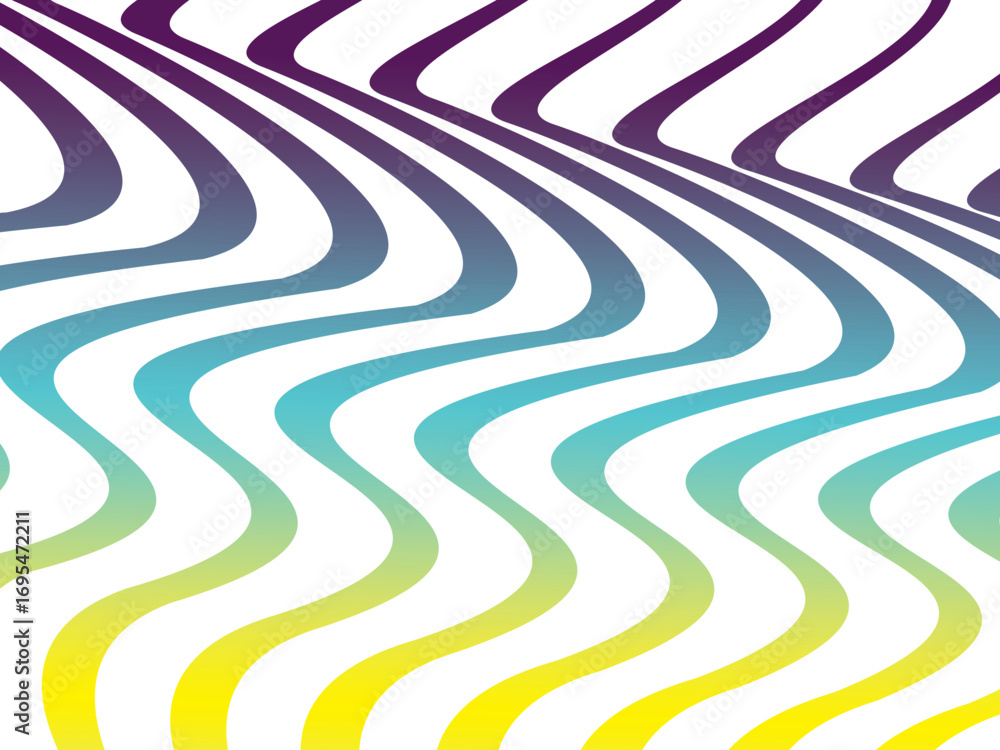 Aufkleber abstract vector white background with colorful dynamic flowing wave pattern, suitable for modern dig