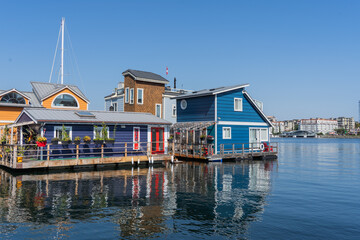 Victoria’s Fisherman’s Wharf Colorful Houseboats, British Columbia, Canada