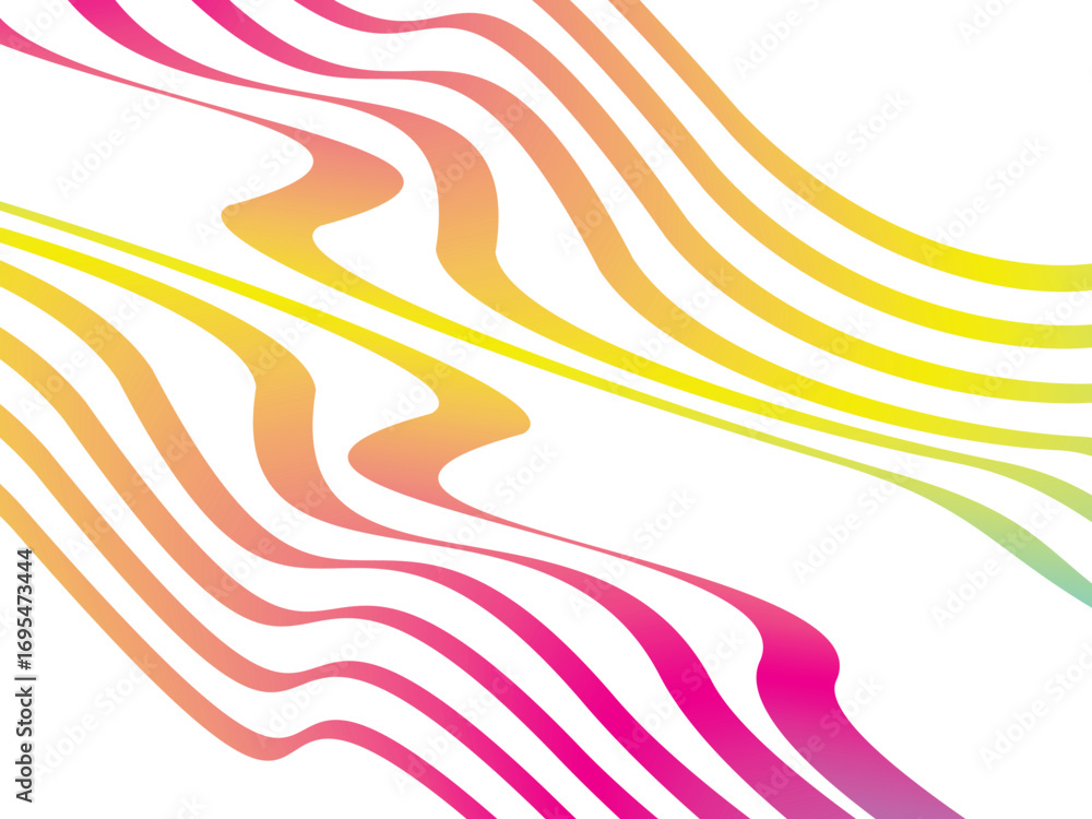 Aufkleber abstract vector white background with colorful dynamic flowing wave pattern, suitable for modern dig