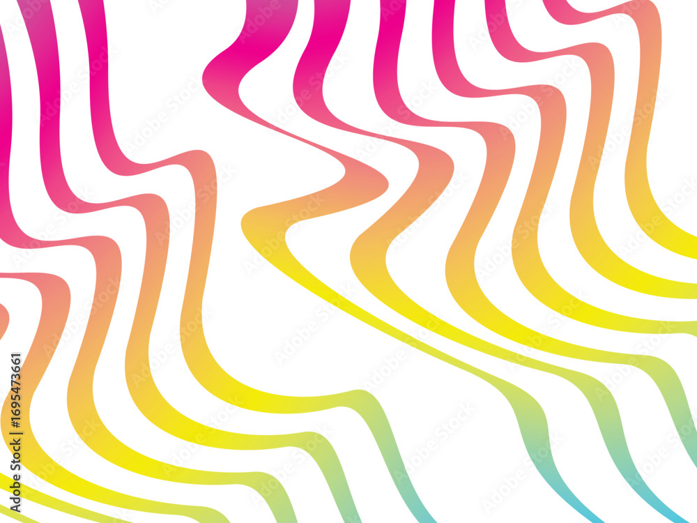 Aufkleber abstract vector white background with colorful dynamic flowing wave pattern, suitable for modern dig