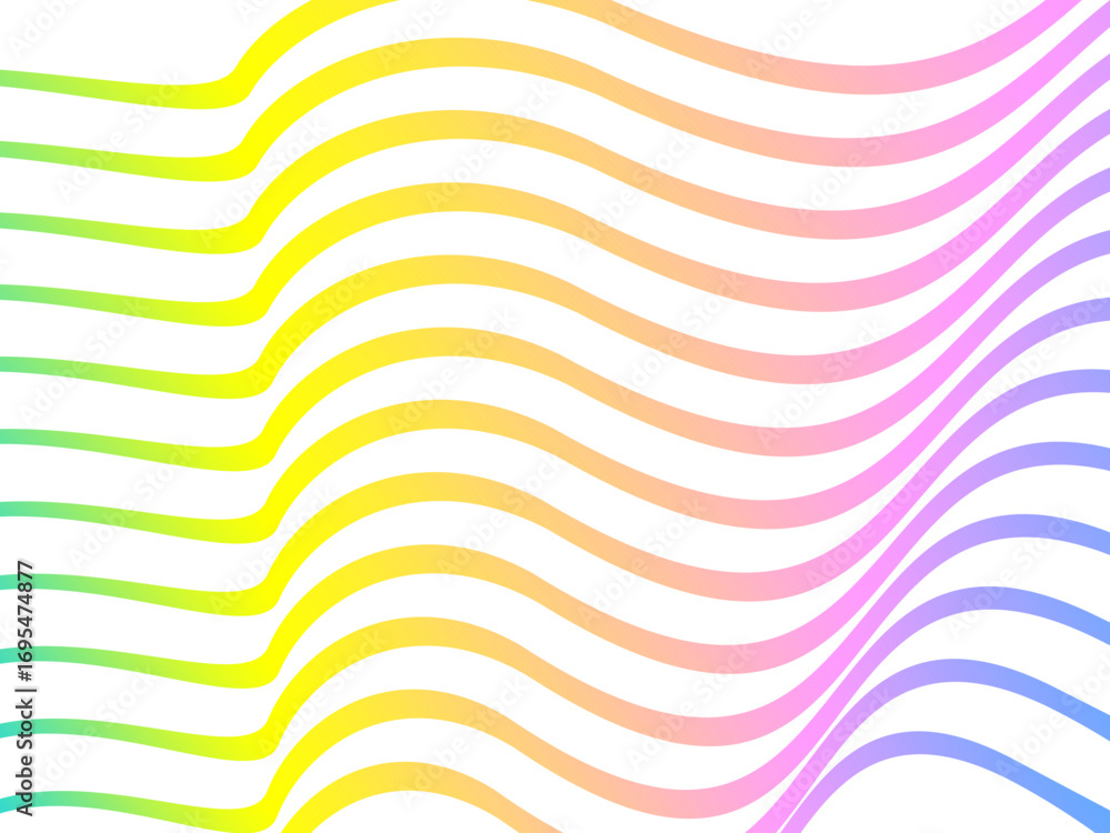 Aufkleber abstract vector white background with colorful dynamic flowing wave pattern, suitable for modern dig