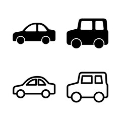 Car icon vector illustration. car sign and symbol. small sedan