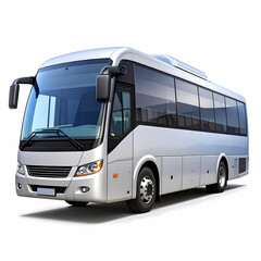 Silver bus transportation vehicle travel coach bus for group travel