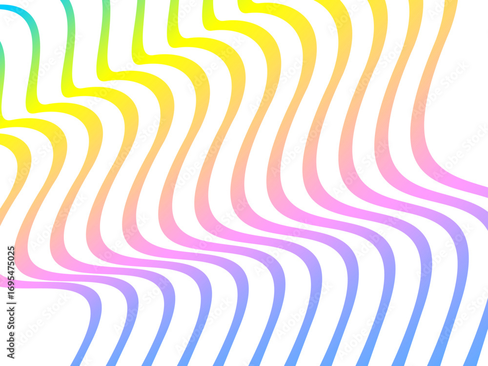 Aufkleber abstract vector white background with colorful dynamic flowing wave pattern, suitable for modern dig