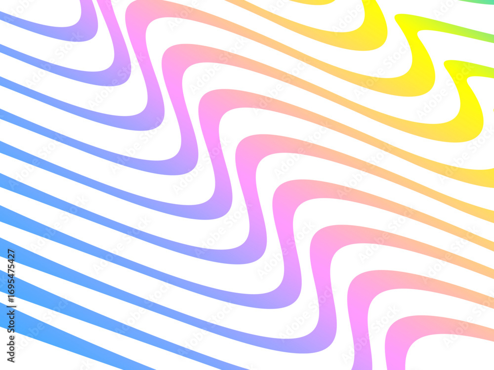 Aufkleber abstract vector white background with colorful dynamic flowing wave pattern, suitable for modern dig
