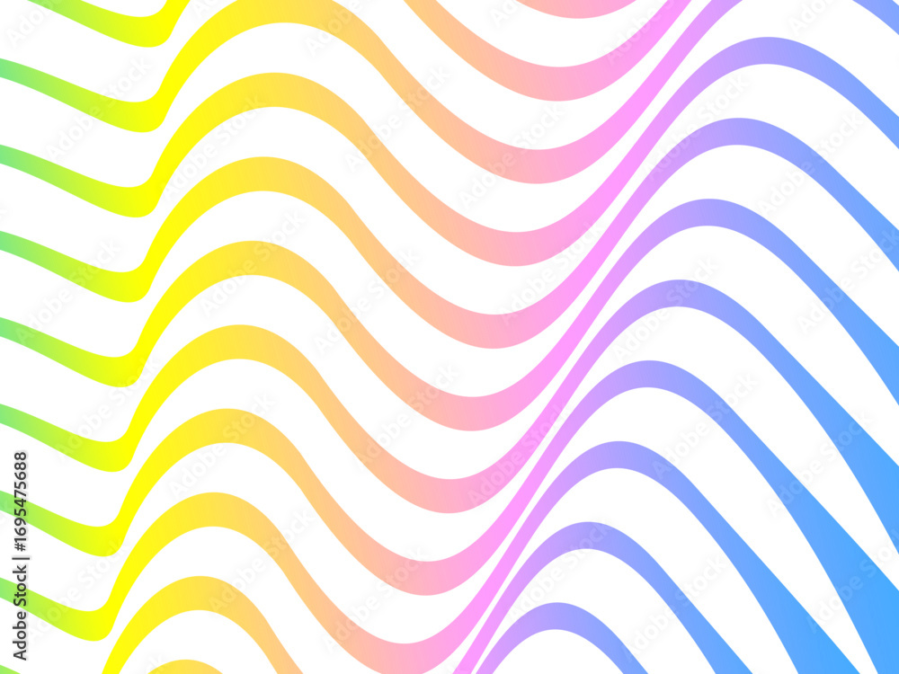 Aufkleber abstract vector white background with colorful dynamic flowing wave pattern, suitable for modern dig