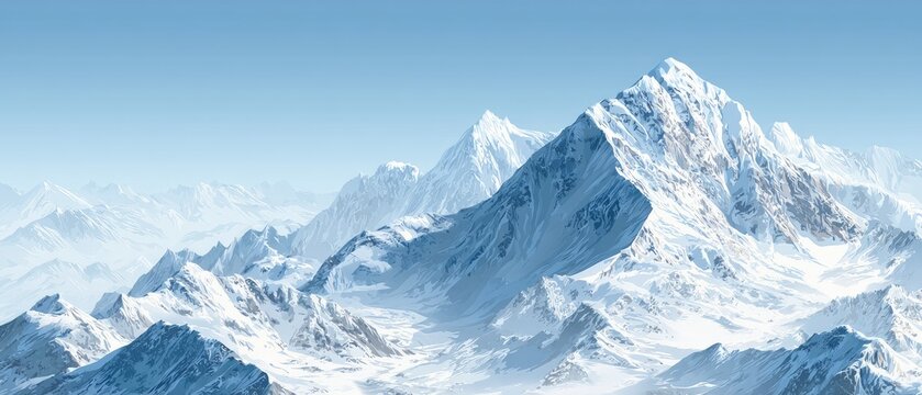 Majestic snow-capped mountains under a clear sky