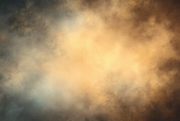 Soft, blurred abstract cloudscape with golden center transitioning to muted blues and browns