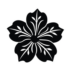 Abstract vector floral black logo 
