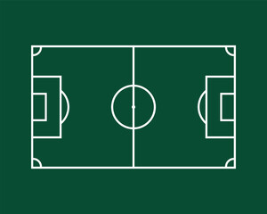 Soccer Stadium Field Flat Design