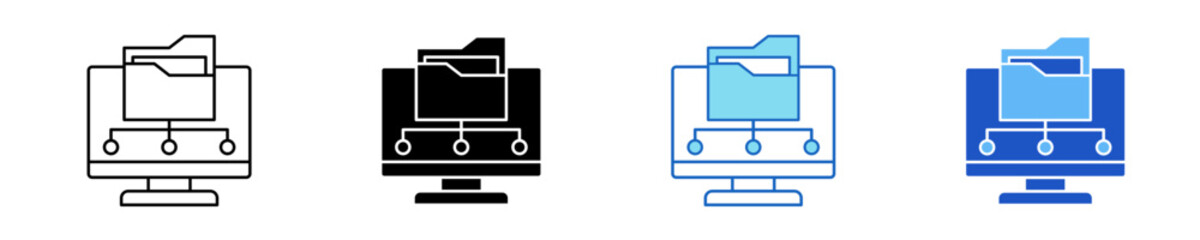 Data Storage  Icon Set Multiple Style Collection