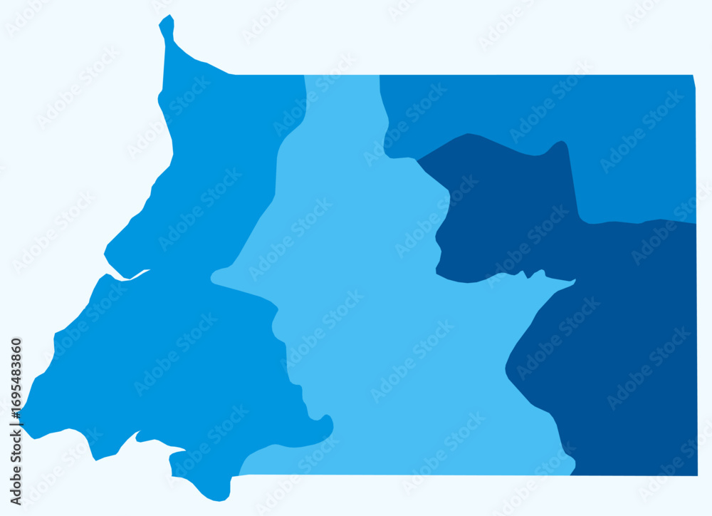 Poster map of equatorial guinea with regions. just a simple country border map with region division. light 