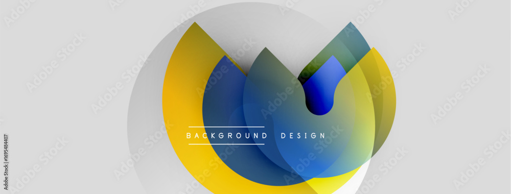 Poster abstract floral design. overlapping colorful petals create modern graphic element. soft gradients, w