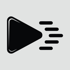 Silhouette play button with speed lines vector illustrator