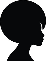 Undercut with Long Top Sweep – Minimal Vector Female Silhouette