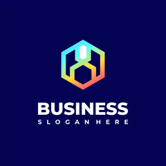 Modern hexagon logo vector. Cube logo. Technology Logo, Creative geometric logo design concept