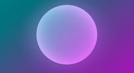 Obraz premium Luminous abstract sphere on a vibrant futuristic gradient background of teal and purple, representing digital technology and innovation