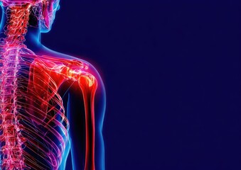 3D anatomical illustration of a painful shoulder joint (1)