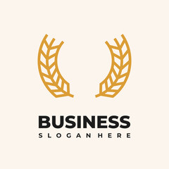 Luxury Grain wheat logo concept, Agriculture wheat Logo Template vector icon