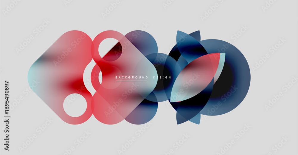 Aufkleber abstract fluid shapes overlap, creating vibrant color gradients. modern design elements suggest dyna