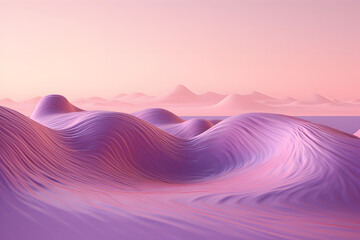 Abstract Pink Waveform Digital Landscape