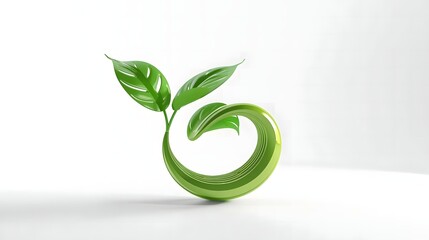 A highly detailed 3D render of a green leaf growing from a translucent globe with cinematic lighting.