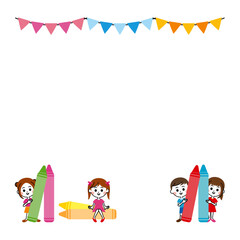 ガーランドと子供たちのフレーム