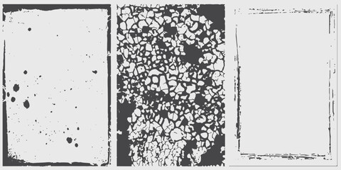 set grunge old worn vintage texture. halftones background for poster, album, cover design. vector background