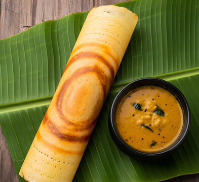 Traditional South Indian Tosai Served with Curry