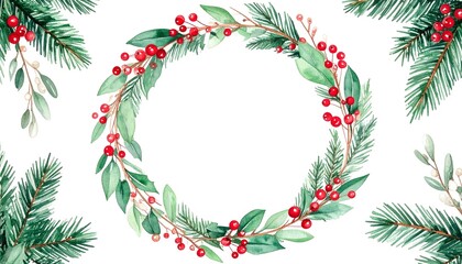 Festive Christmas wreath graphic design