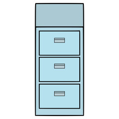 filing cabinet illustration hand drawn isolated vector