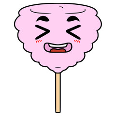 cotton candy character illustration hand drawn isolated vector
