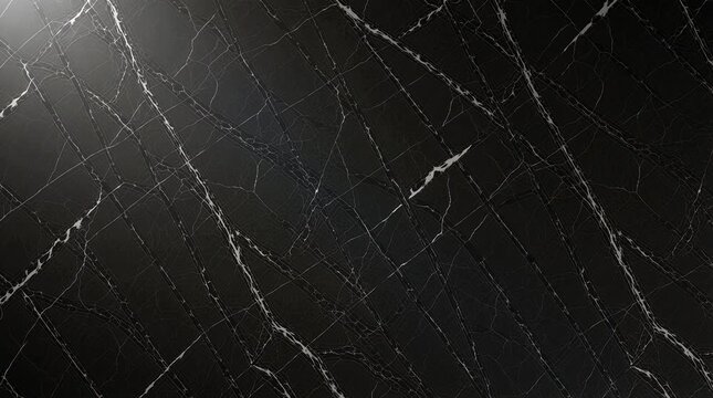 Elegant black marble texture with dynamic white veins, showcasing a sophisticated and luxurious natural stone surface perfect for high-end design projects and modern interiors.