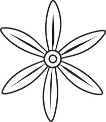 Propeller Silhouette Black Vector Graphic Template for Mechanical and Industrial Use