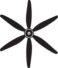 Propeller Silhouette Black Vector Graphic Template for Mechanical and Industrial Use