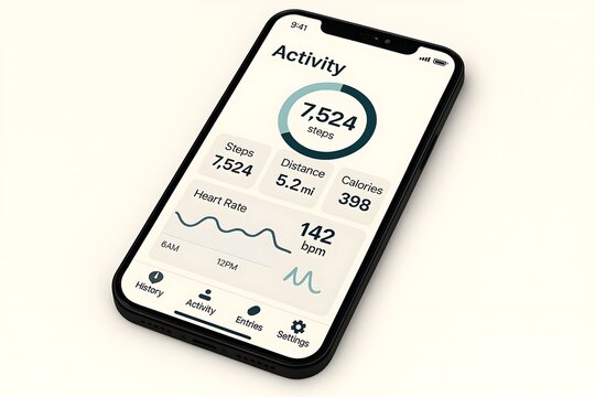 Modern Fitness Tracker App Display