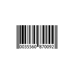 Vector illustration of a black and white barcode label with numbers and lines for a product's price and data at a store