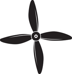 Propeller Silhouette Black Vector Graphic Template for Mechanical and Industrial Use