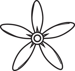 Propeller Silhouette Black Vector Graphic Template for Mechanical and Industrial Use